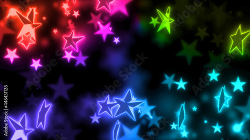 虹色の浮遊する大きな星の壁紙 Wall Mural Wallpaper Murals Sunafe