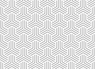 Tafelkleed Abstract geometrisch patroon met strepen, lijnen. Naadloze vectorachtergrond. Wit en grijs ornament. Eenvoudig rooster grafisch ontwerp. © ELENA