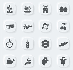 Agriculture and farming icons set