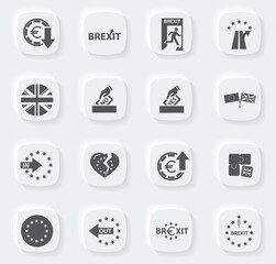 Brexit, icon set for web