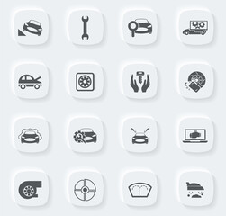 Car shop icons set