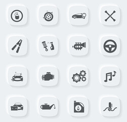 Car shop icons set