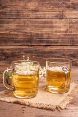 Elderberry flower tea. Refreshing summer drink, healthy lifestyle concept