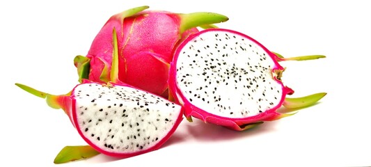 dragon fruit on white background
