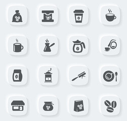 Coffee icons set