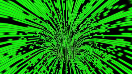 Fototapeta premium Driving through the bit stream digital pixel tunnel
