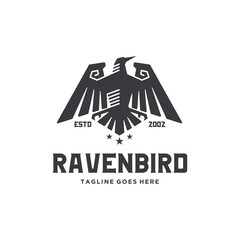 Raven Crow Bird Logo Design Vector Image