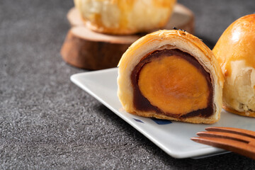 Moon cake yolk pastry for Mid-Autumn Festival holiday.