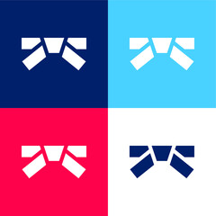 Belt blue and red four color minimal icon set