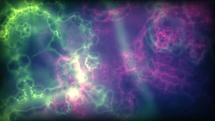 Space Flight Into A Star Field In Galaxy Clouds And Lightning Ne