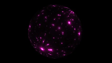 Colorful dots on sphere over black