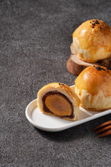 Moon cake yolk pastry for Mid-Autumn Festival holiday.