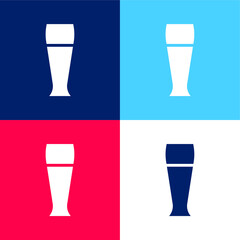 Beer blue and red four color minimal icon set