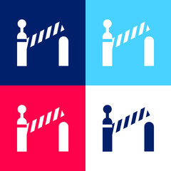 Barrier blue and red four color minimal icon set