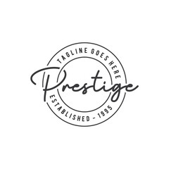 Prestige Typography Logo Design Vector Image