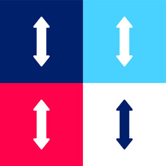 Arrow Double Up And Down Sign blue and red four color minimal icon set