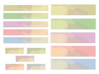 背景素材：水彩風　雲形模様のマスキングテープ