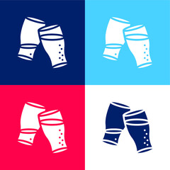 Beer blue and red four color minimal icon set