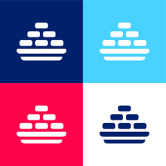 Barfi blue and red four color minimal icon set