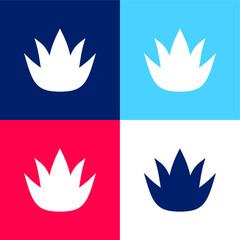 Aloe Vera blue and red four color minimal icon set