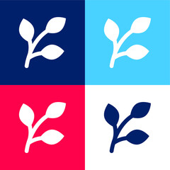 Branch blue and red four color minimal icon set