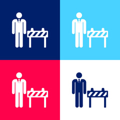 Boss blue and red four color minimal icon set