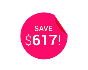 Save $617 us dollars sticker