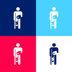 Accident blue and red four color minimal icon set