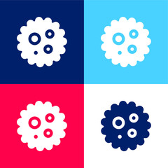 Bacterium blue and red four color minimal icon set
