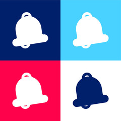 Bell blue and red four color minimal icon set