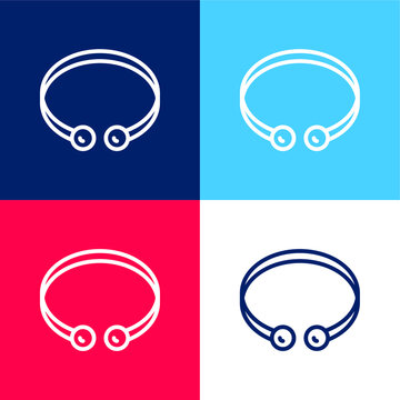 Bangle Blue And Red Four Color Minimal Icon Set