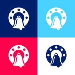 Bell blue and red four color minimal icon set