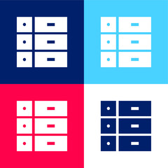 Attributes blue and red four color minimal icon set