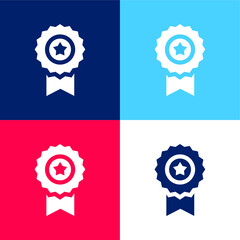 Award blue and red four color minimal icon set