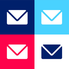Big Envelope blue and red four color minimal icon set