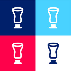 Big Beer Jar blue and red four color minimal icon set
