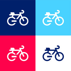Fototapeta premium Bike blue and red four color minimal icon set