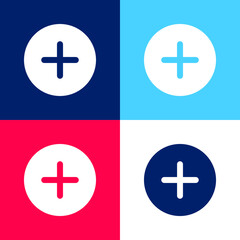 Add blue and red four color minimal icon set