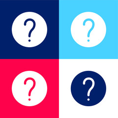 About blue and red four color minimal icon set