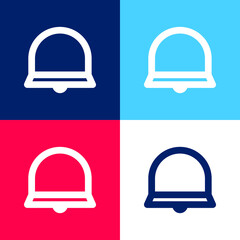 Alarm blue and red four color minimal icon set