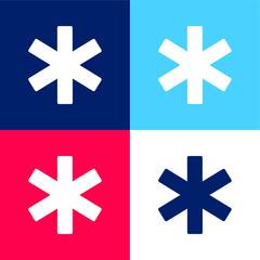 Asterisk blue and red four color minimal icon set