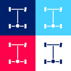 Axle blue and red four color minimal icon set