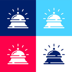 Bell blue and red four color minimal icon set