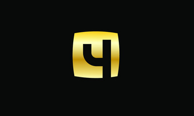 4 Number Gold Modern Logo