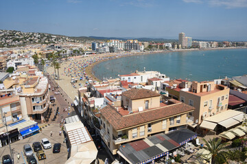 Obraz premium Europe Espagne Peniscola mer océan vacances plages soleil été foule