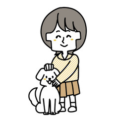 ペットを紹介する女の子
