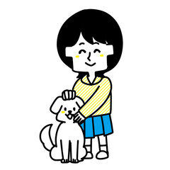 ペットを紹介する女の子
