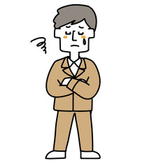 Obraz premium がっかりしている工務店の男性