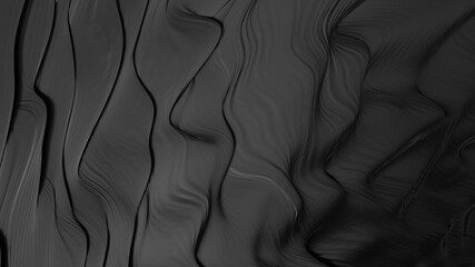 Abstract black background. Smooth black wave. Black Liquid lava. Dark luxury texture.