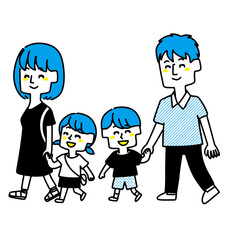 四人家族のイラスト